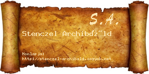 Stenczel Archibáld névjegykártya